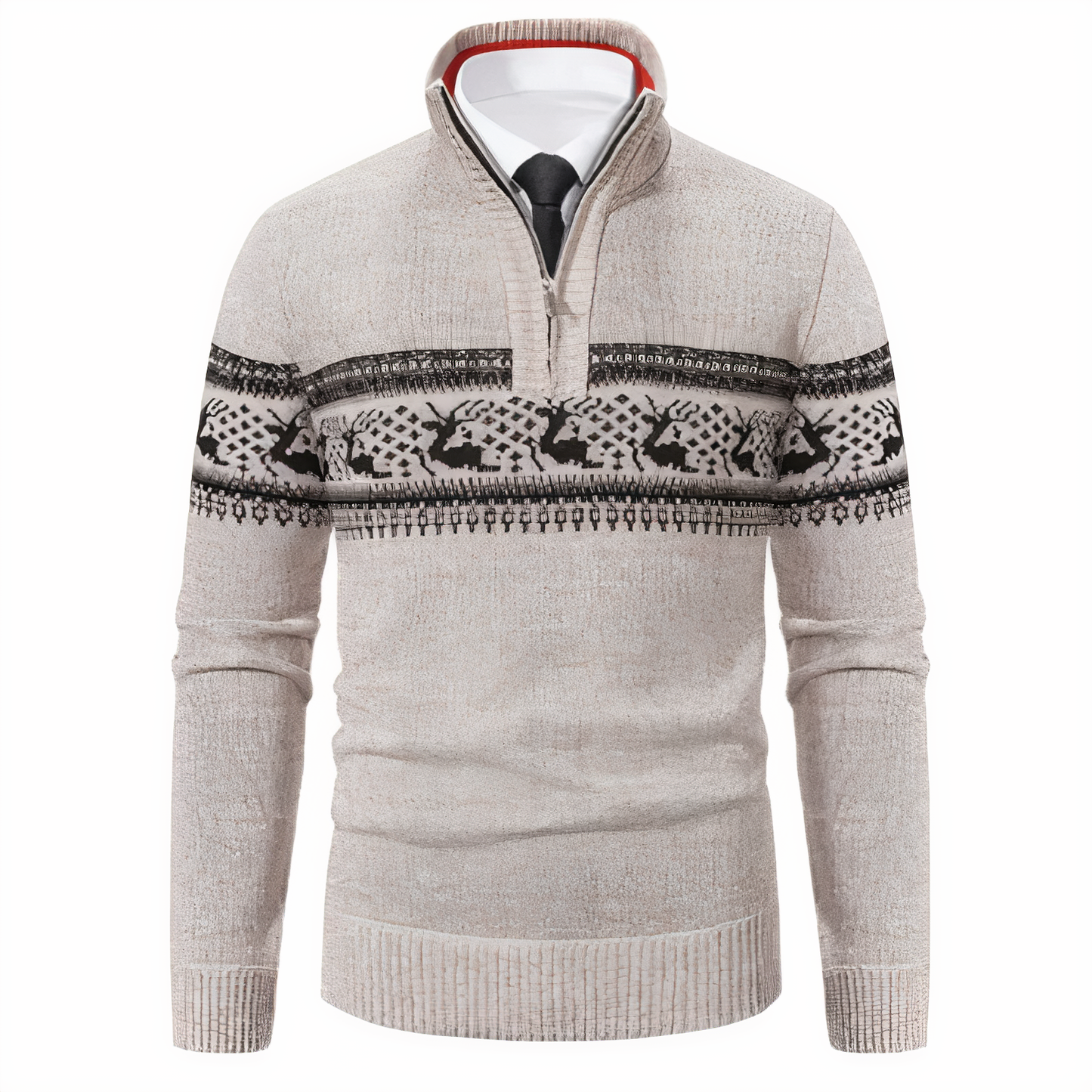Heren Trui Comfortabel Katoen Casual Halve Rits
