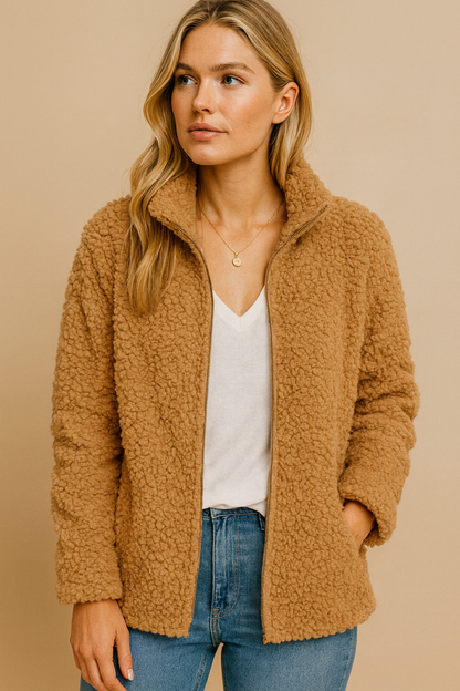 Dames Teddy Fleece Vest Zacht Elegante Stijl