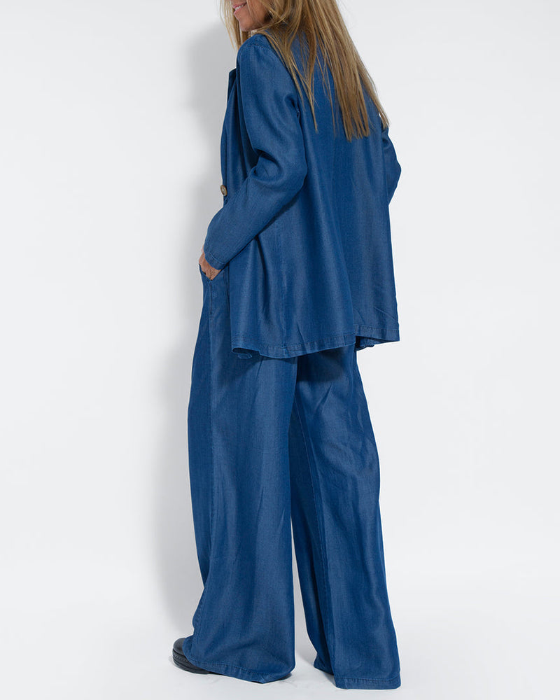 Linnen Set Wijde Broek en Vest voor Vrouw
