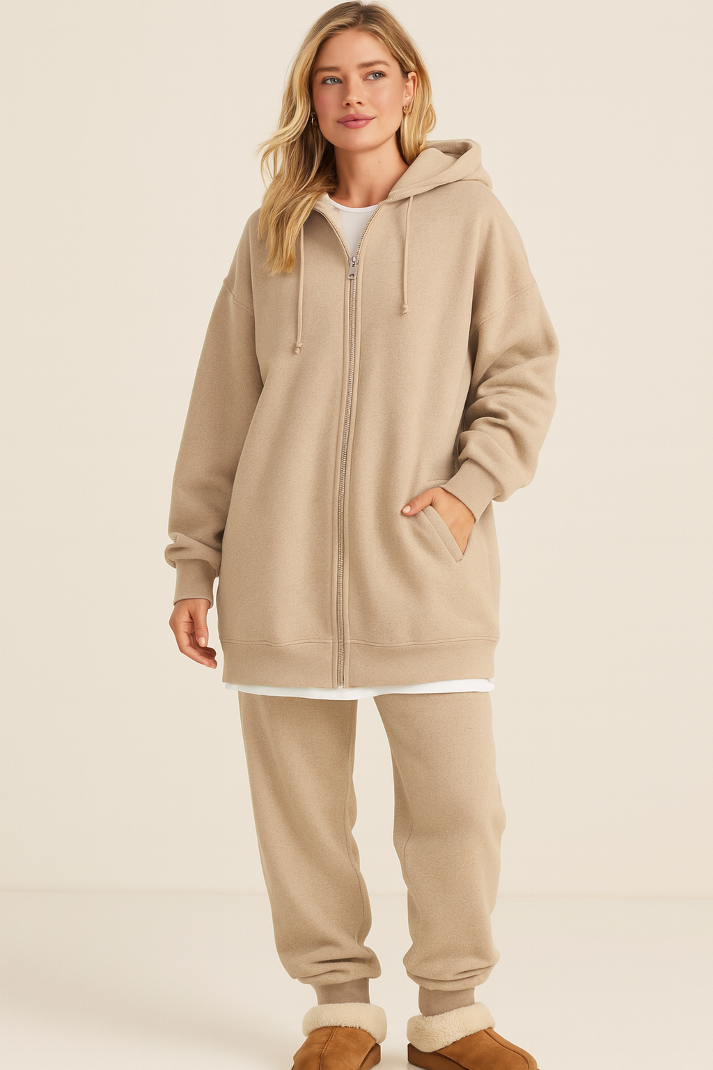 Dames Oversized Hoodie met Rits Comfortabel en Warm