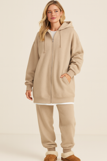 Dames Oversized Hoodie met Rits Comfortabel en Warm