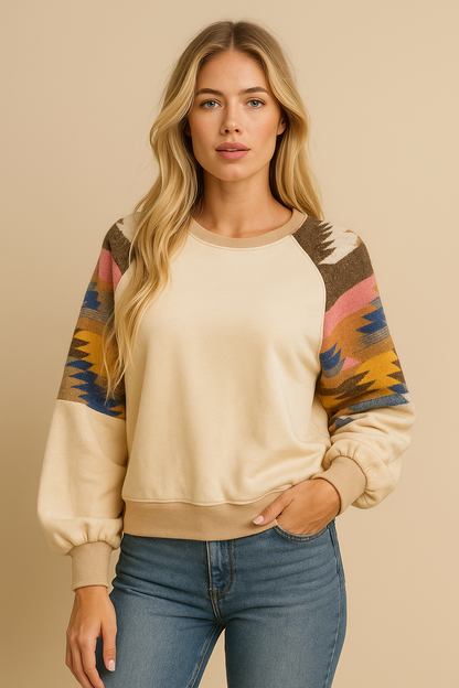 Dames Trui Aztec Print kleurrijk en hippe stijl