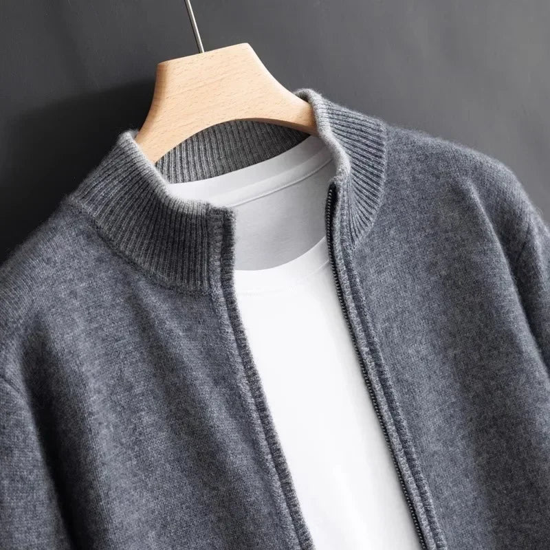 Aurel – Heren Cashmere Vest met Rits en Elegante Pasvorm