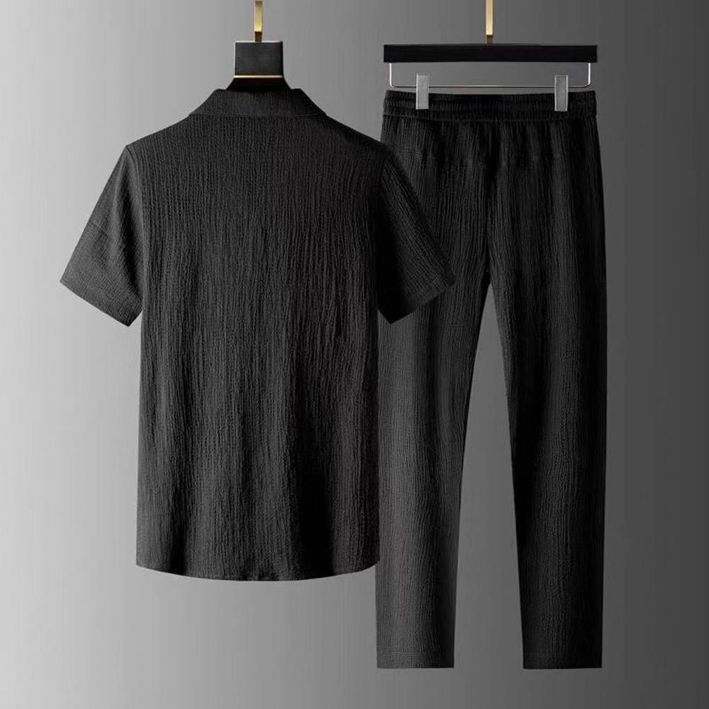 Luxe Heren Set met Textuur Casual Stijl