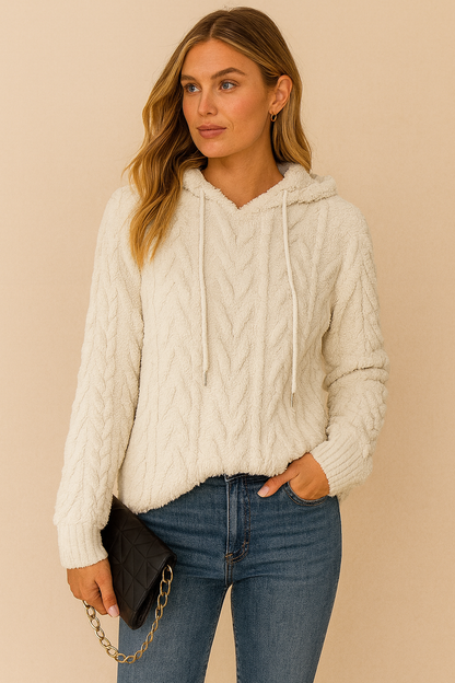 Dames Gebreide Hoodie Trendy met Structuur