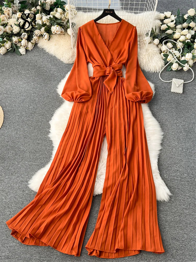 LUXE SINGREINY V-hals Jumpsuit voor Trendy Vrouwen