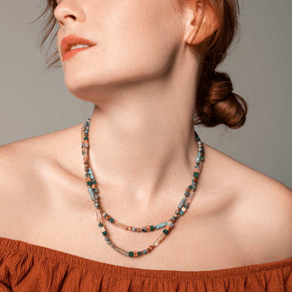 Edelsteen Ketting Choker Zilverkleurig Elegant