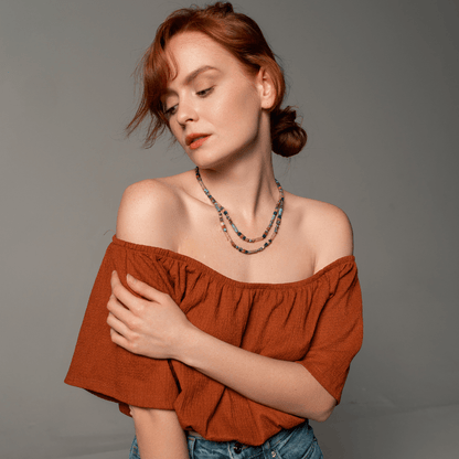 Edelsteen Ketting Choker Zilverkleurig Elegant