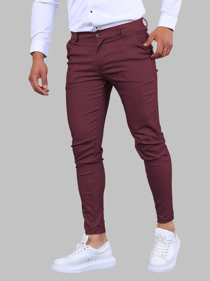 Chino Broek Mannen Slim Fit Donkerblauw Modieus - Mode Vibes