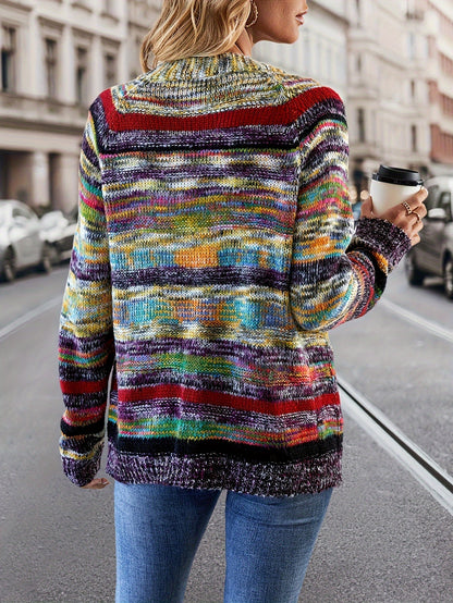 Gebreide Cardigan Meerkleurig Acryl Gezellig