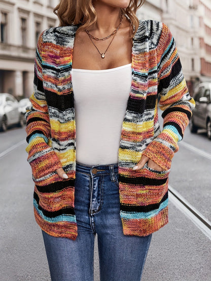 Gebreide Cardigan Meerkleurig Acryl Gezellig
