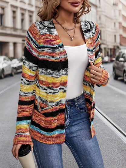 Gebreide Cardigan Meerkleurig Acryl Gezellig