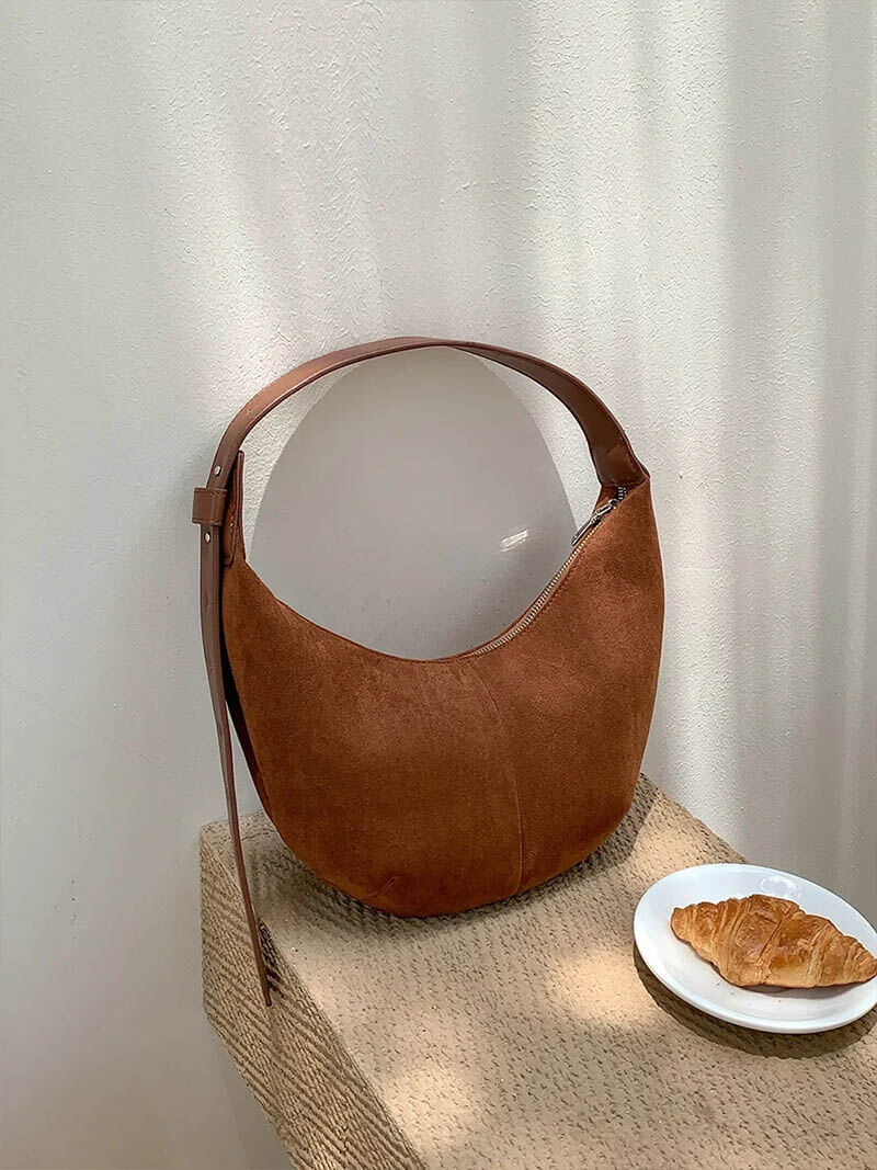 Suède Halvemaan Tas voor Dames