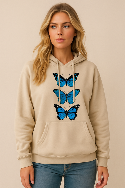 Dames Hoodie Comfortabel met Vlinder Print