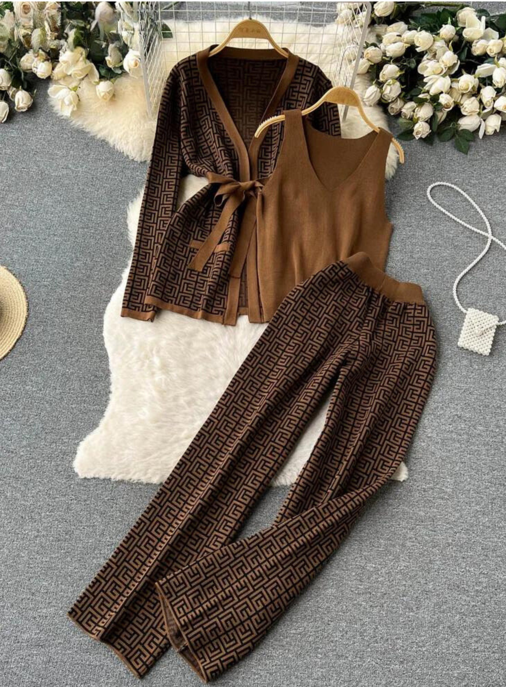 Dameskleding Set 3-Delig Met Mode Print - Mode Vibes