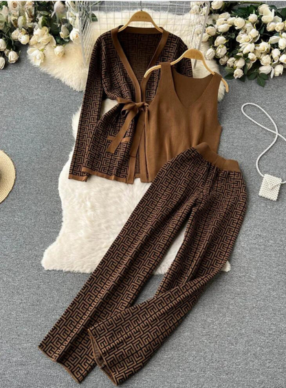 Dameskleding Set 3-Delig Met Mode Print - Mode Vibes