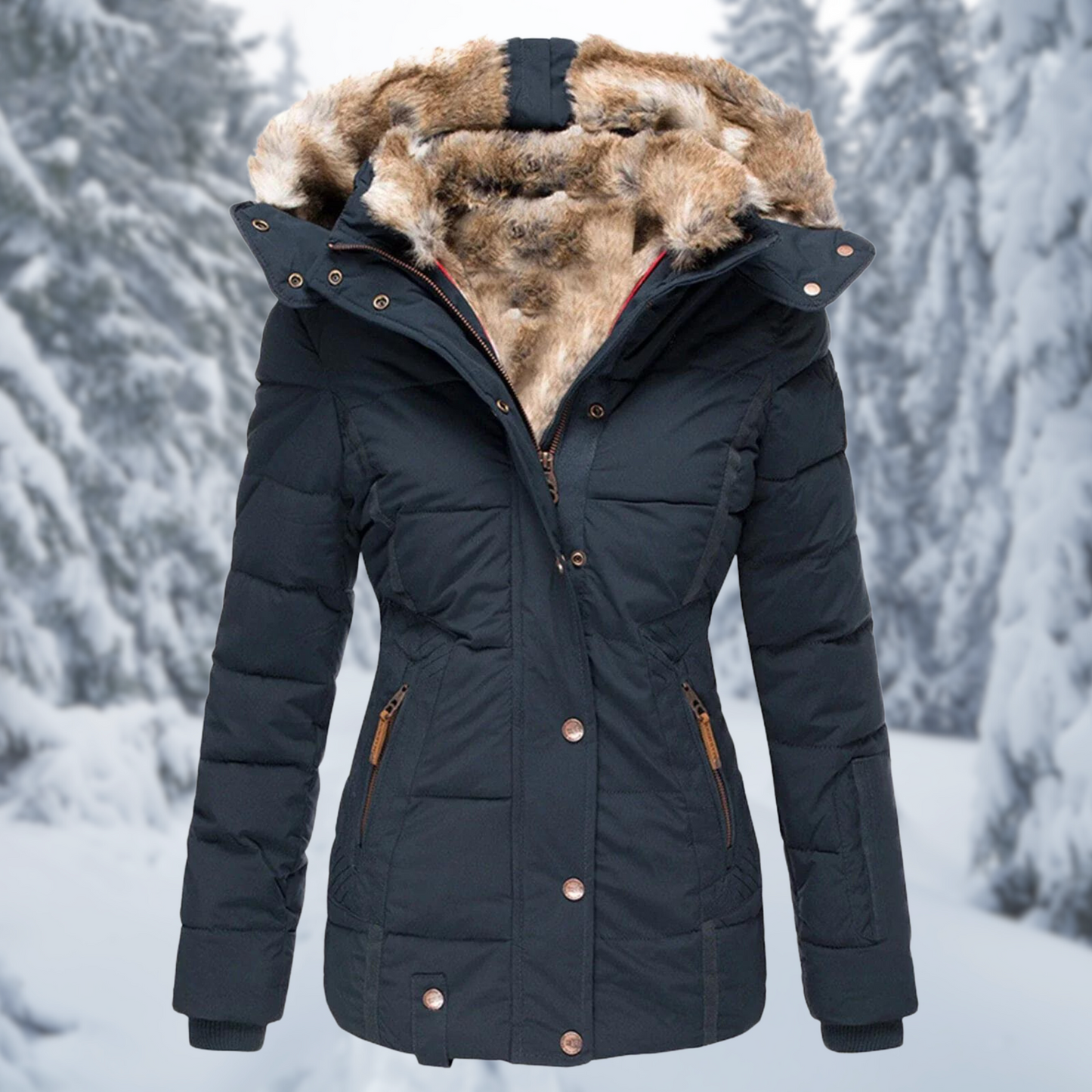 Dames Winterjas Elegante Warm en Waterdicht