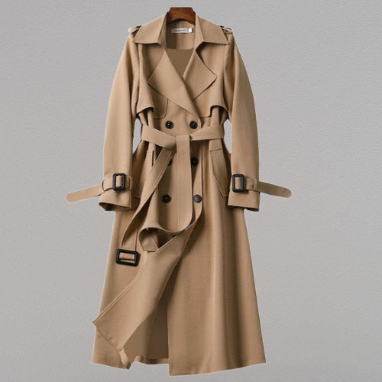 Damesjas Dubbele Knopen Elegant Lange Jas - Mode Vibes