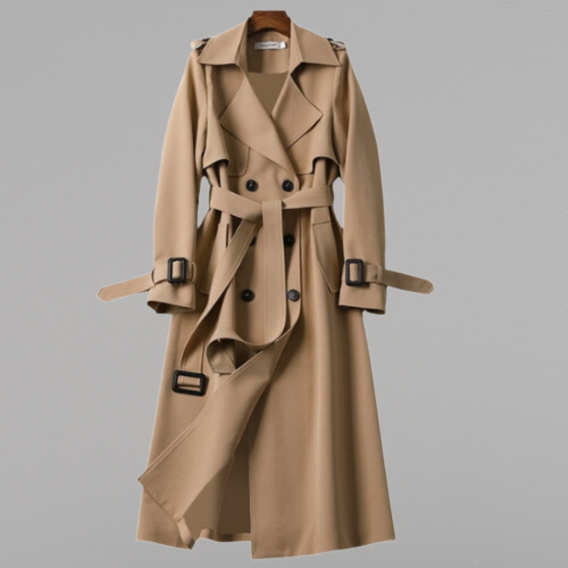 Damesjas Dubbele Knopen Elegant Lange Jas - Mode Vibes