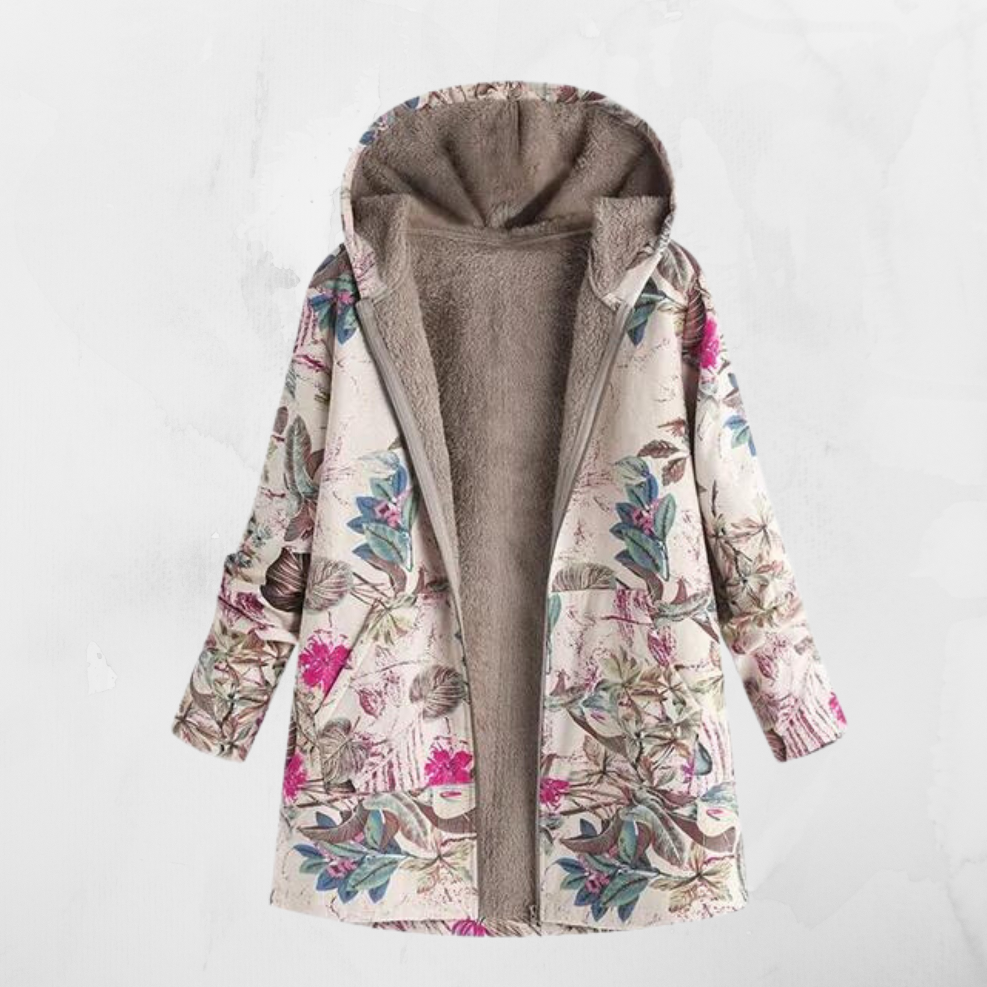 Oversized Jas met Capuchon Lange Mouwen Print - Mode Vibes