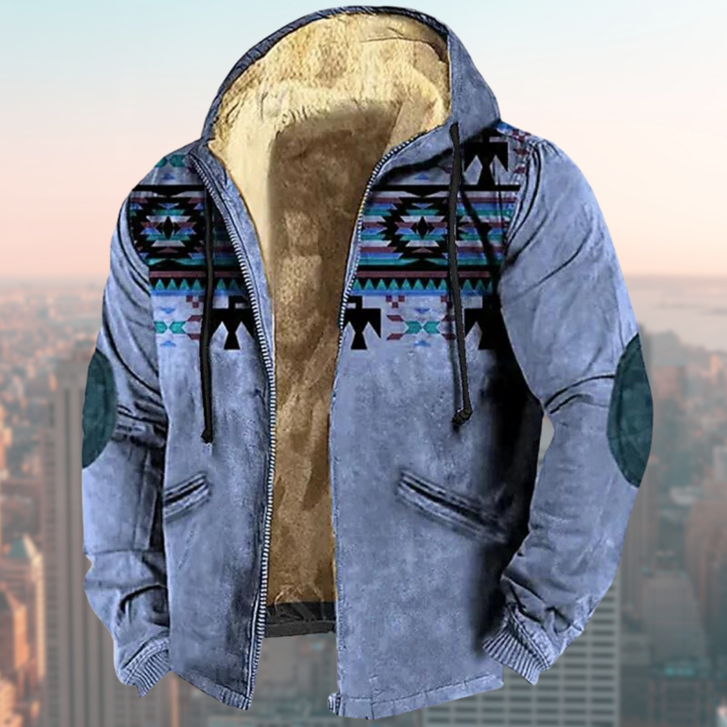 Jas met Capuchon Inheemse Print Uniek Design