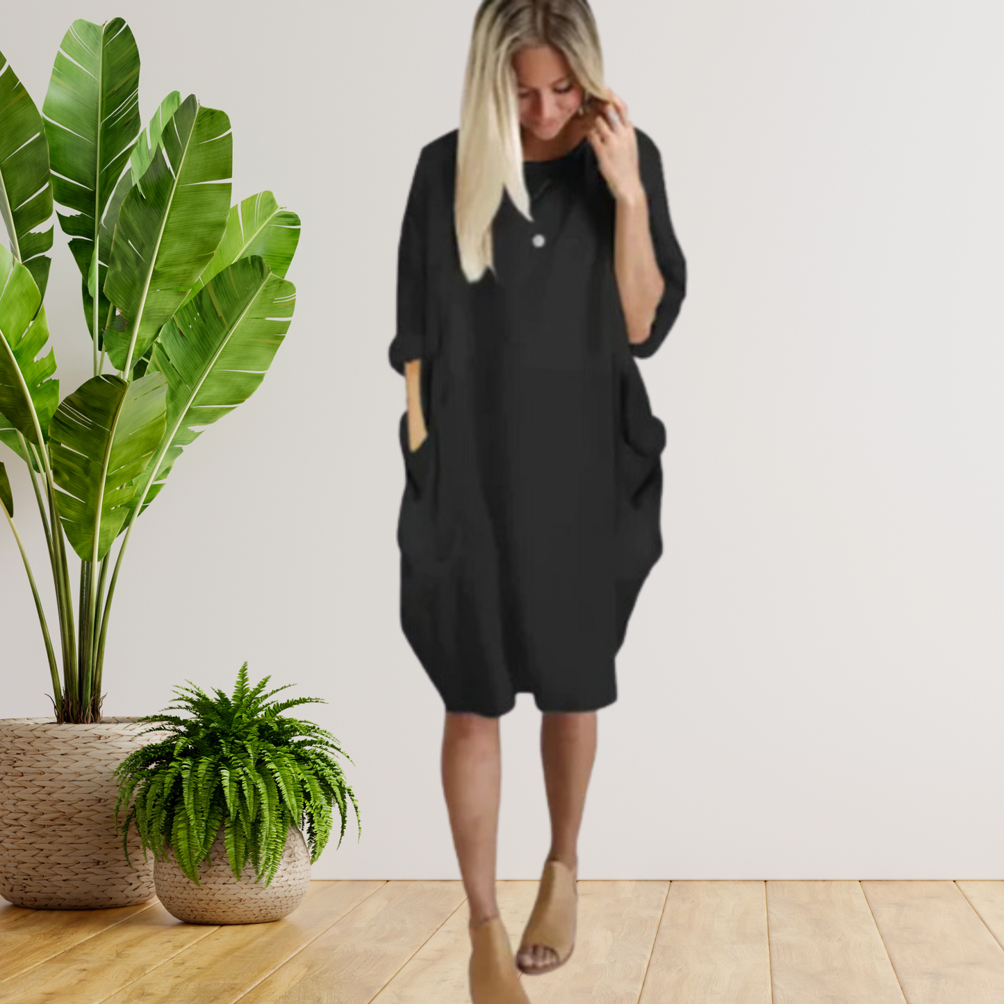 Zakjurk Lange Mouwen Losse Vrouwelijke Jurk Zomer - Mode Vibes