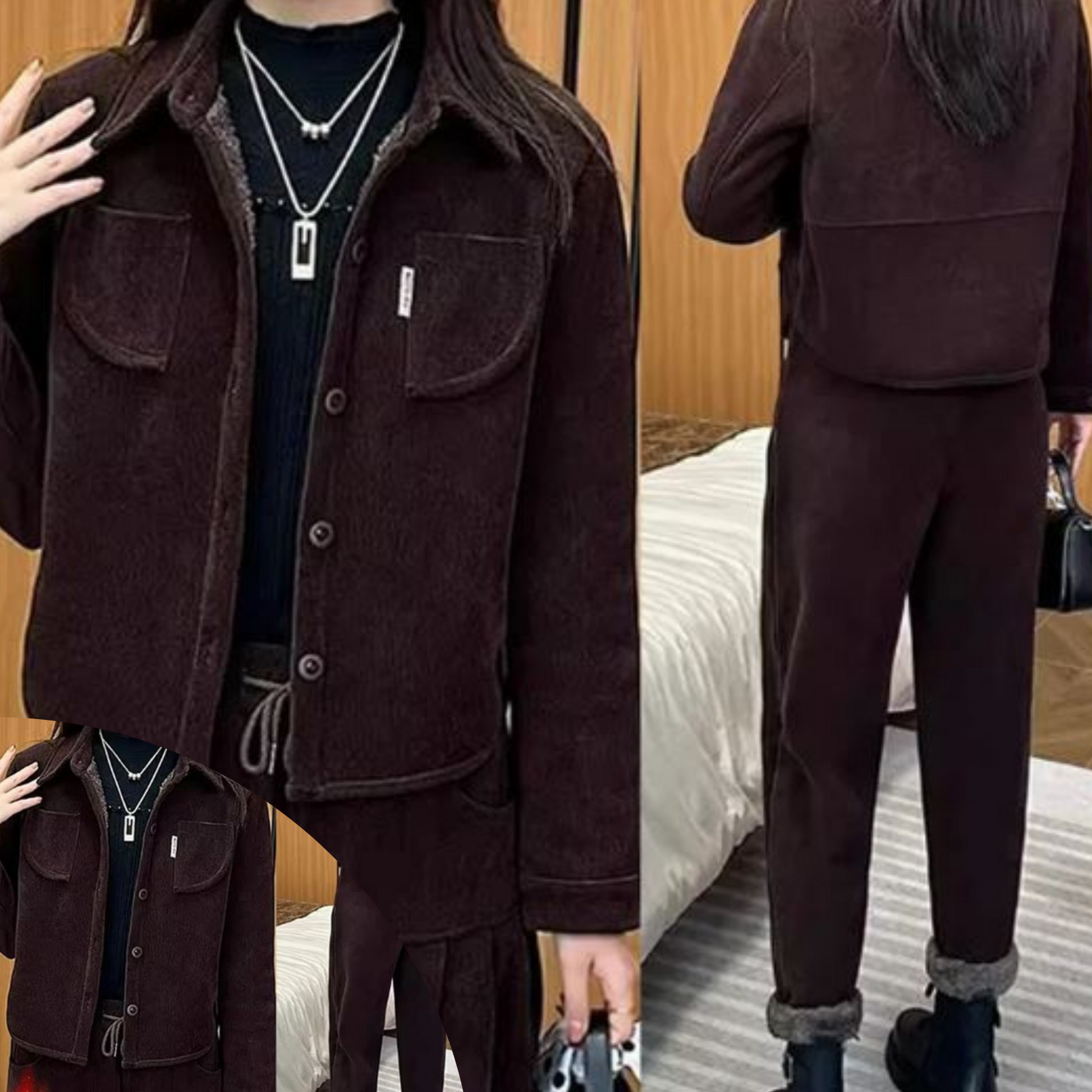 Dames Vintage Winterpak Jas en Broek - Mode Vibes