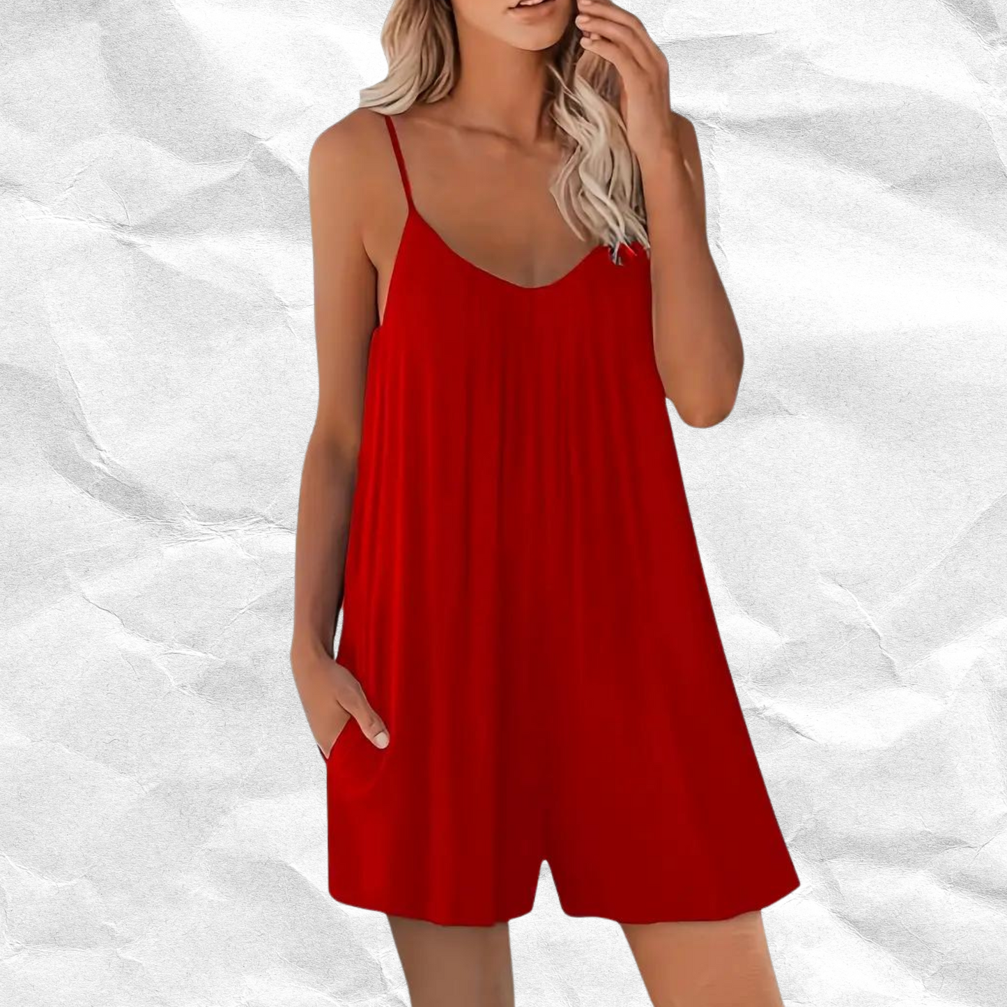 Losse Jumpsuit Romper voor Vrouw Effen Katoen