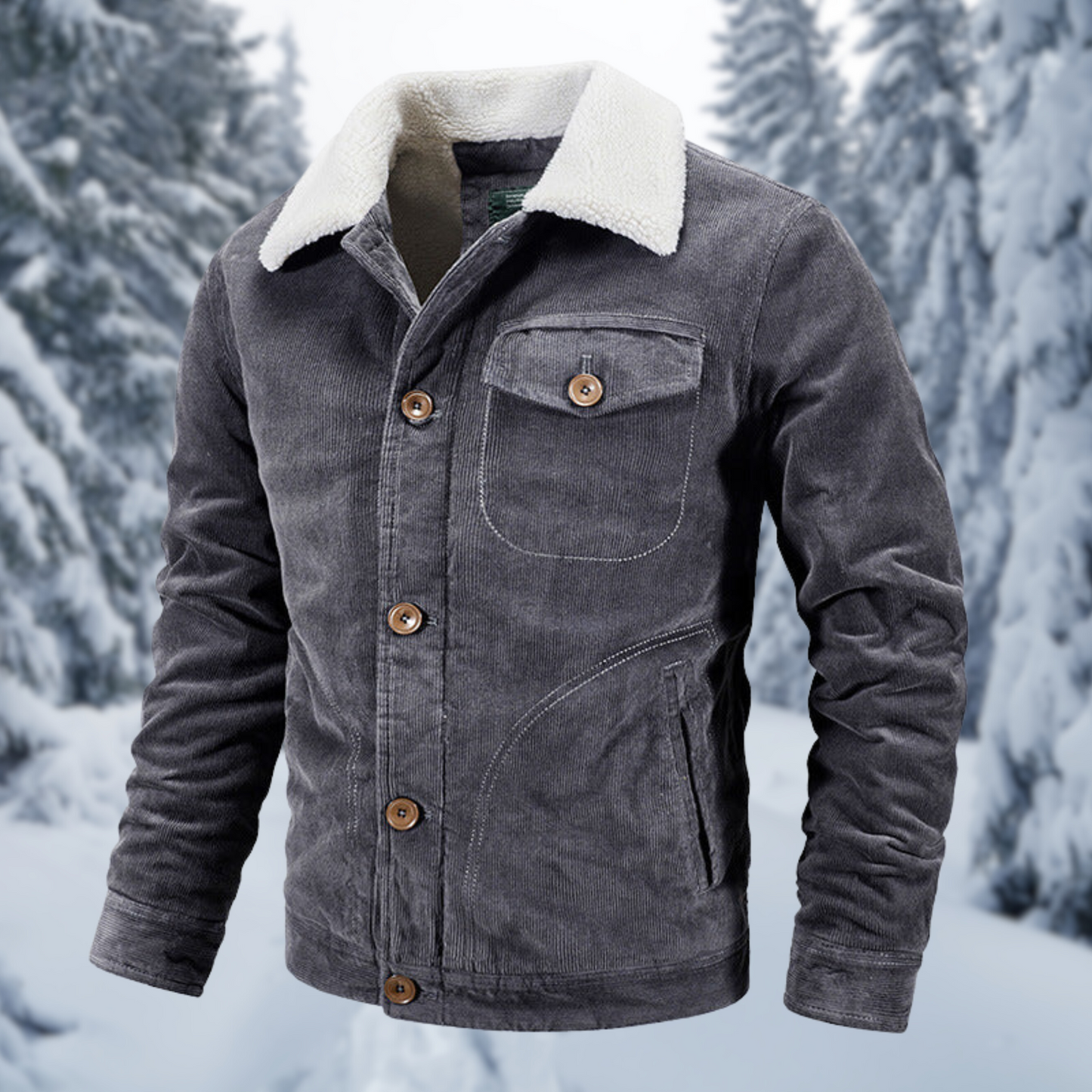 Militaire Winterjas met Bontkraag Warm en Stijlvol
