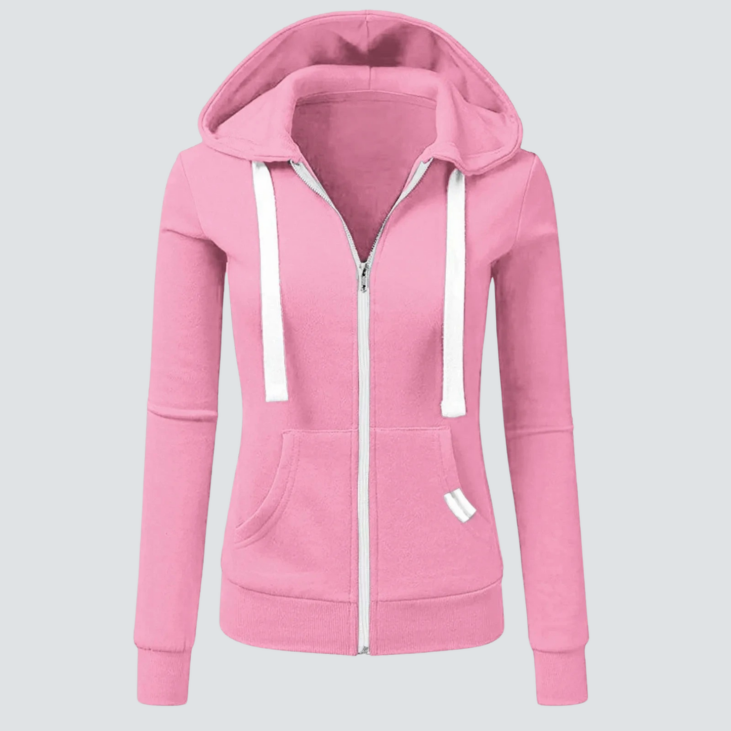 Wollen Hoodie Met Rits en Trekkoord