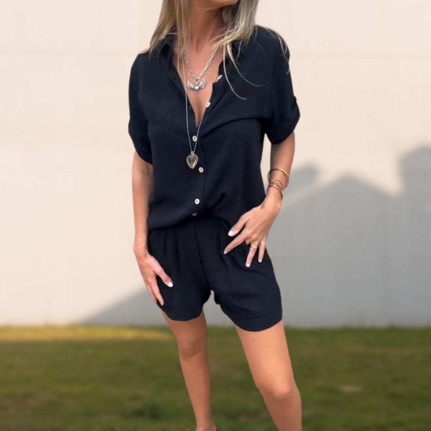 Vrouwelijke Katoen en Linnen Kleding Set