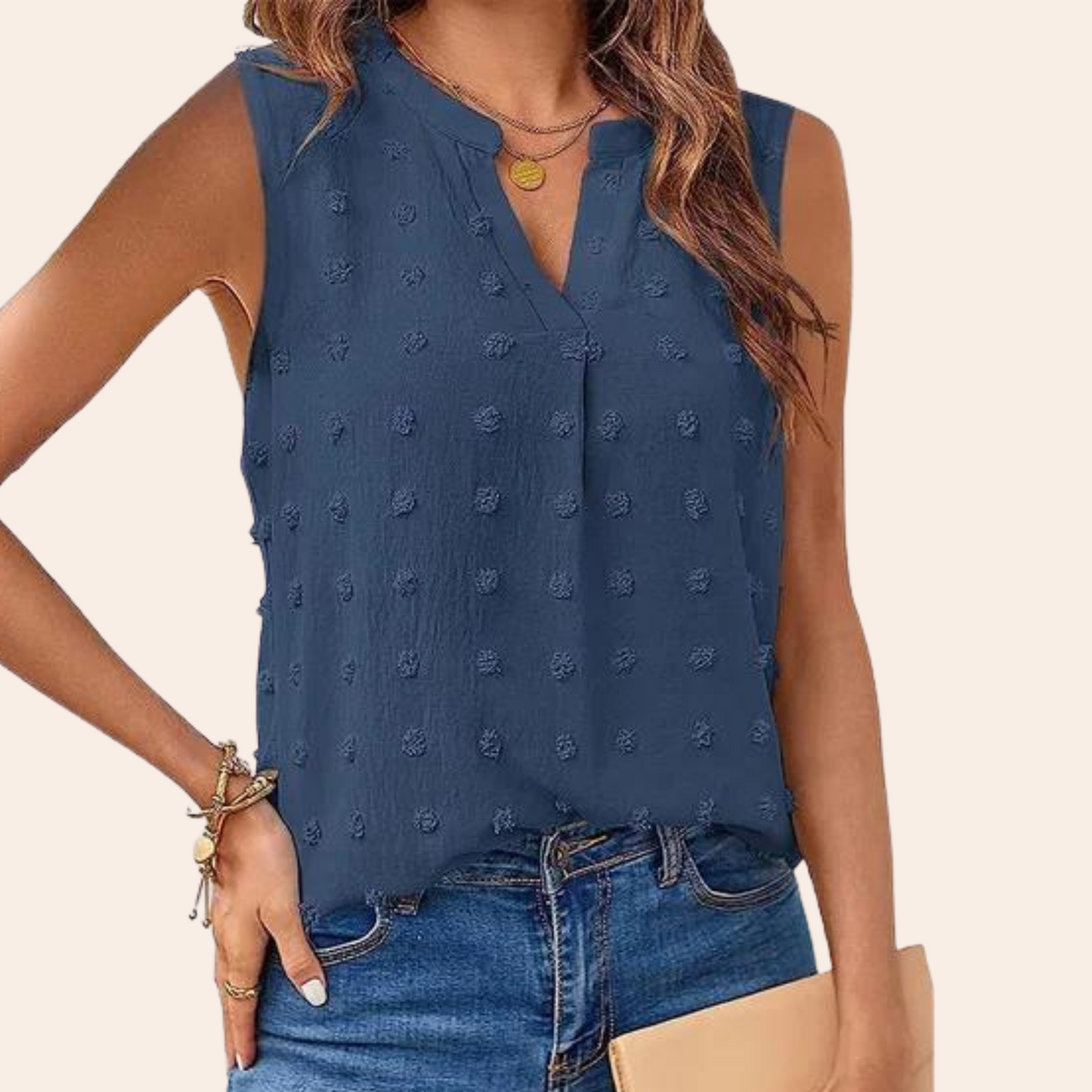 Dames Blouse Zonder Mouwen Luchtig Vera