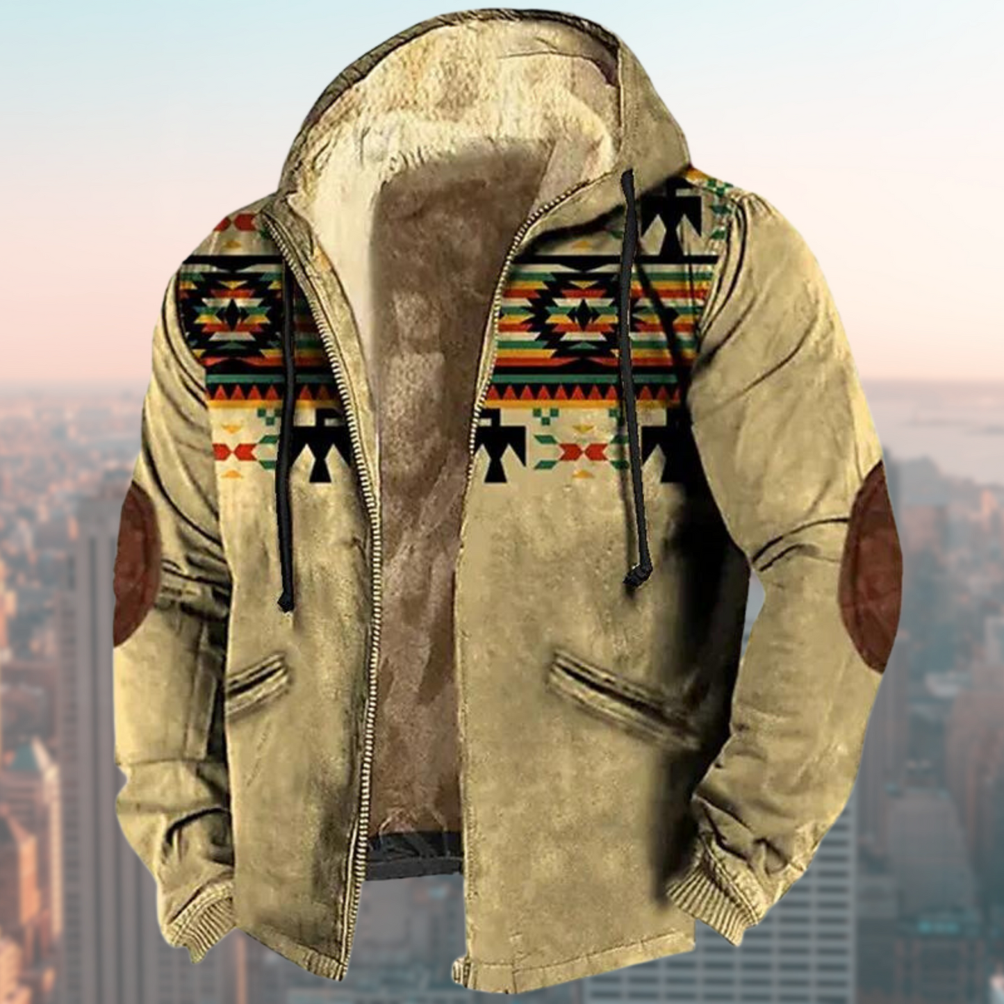 Jas met Capuchon Inheemse Print Uniek Design - Mode Vibes