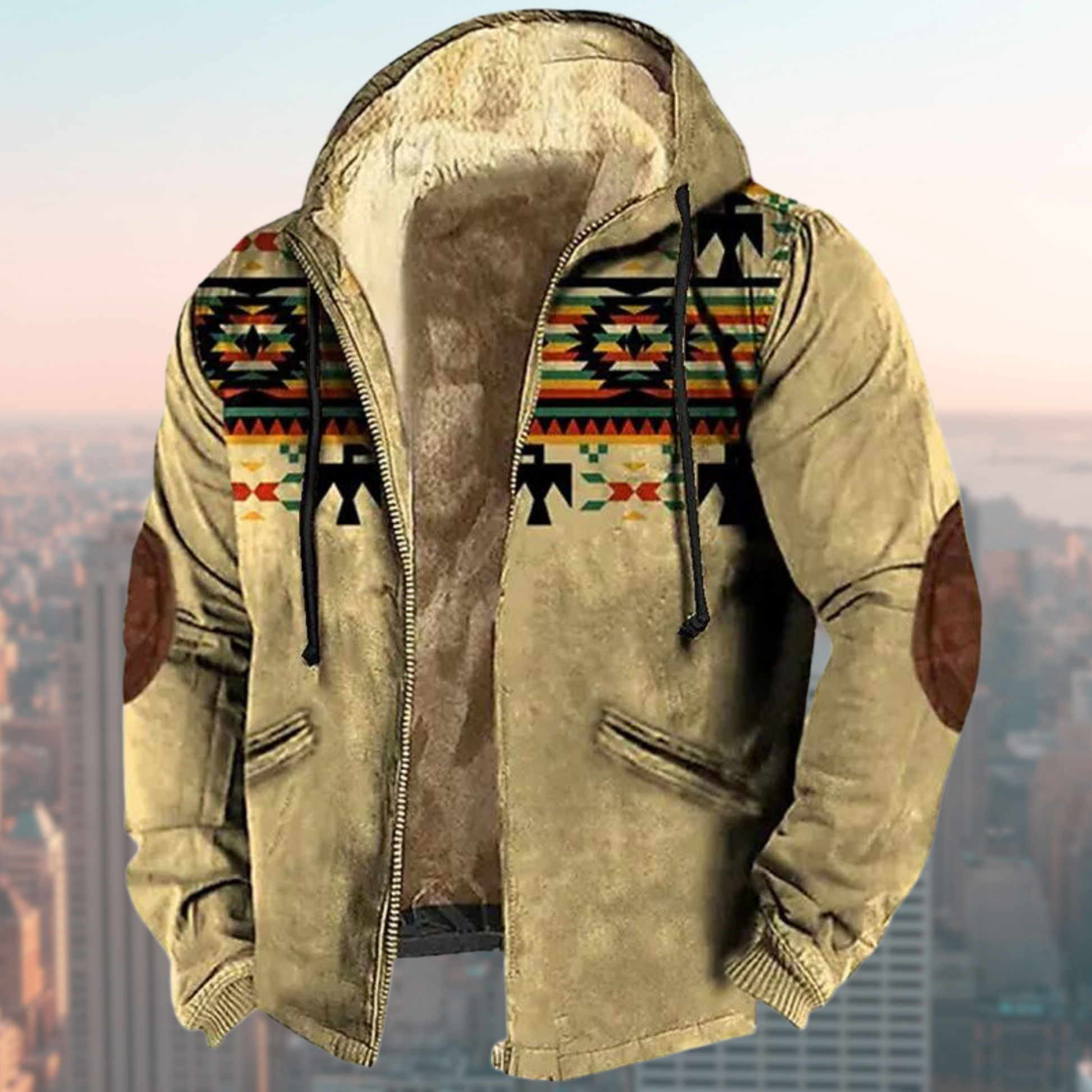 Jas met Capuchon Inheemse Print Uniek Design - Mode Vibes