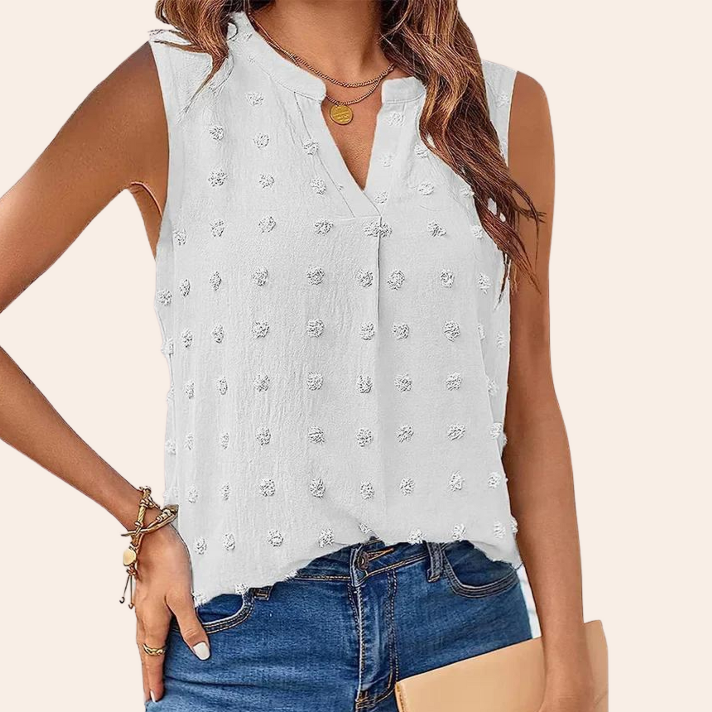 Dames Blouse Zonder Mouwen Luchtig Vera