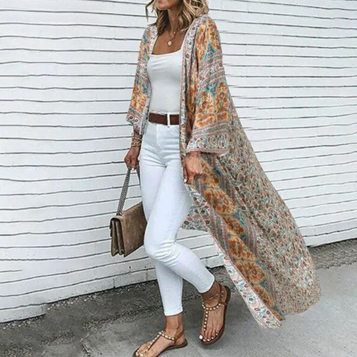 Bohemian Vest Lange Mouwen Open Voor