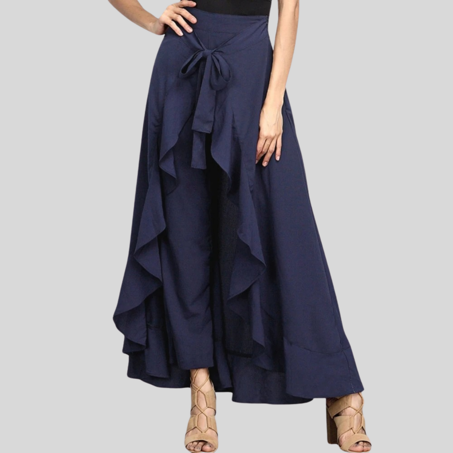 Dames Palazzo Broek Zomerjurk Model Zwart Wit