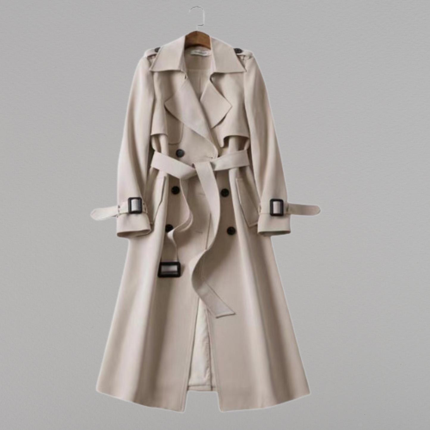 Damesjas Dubbele Knopen Elegant Lange Jas