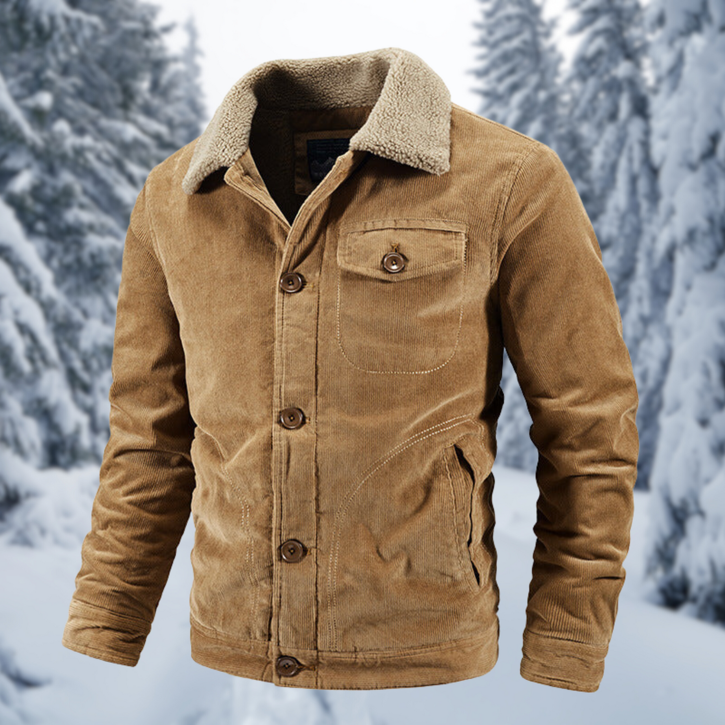 Militaire Winterjas met Bontkraag Warm en Stijlvol