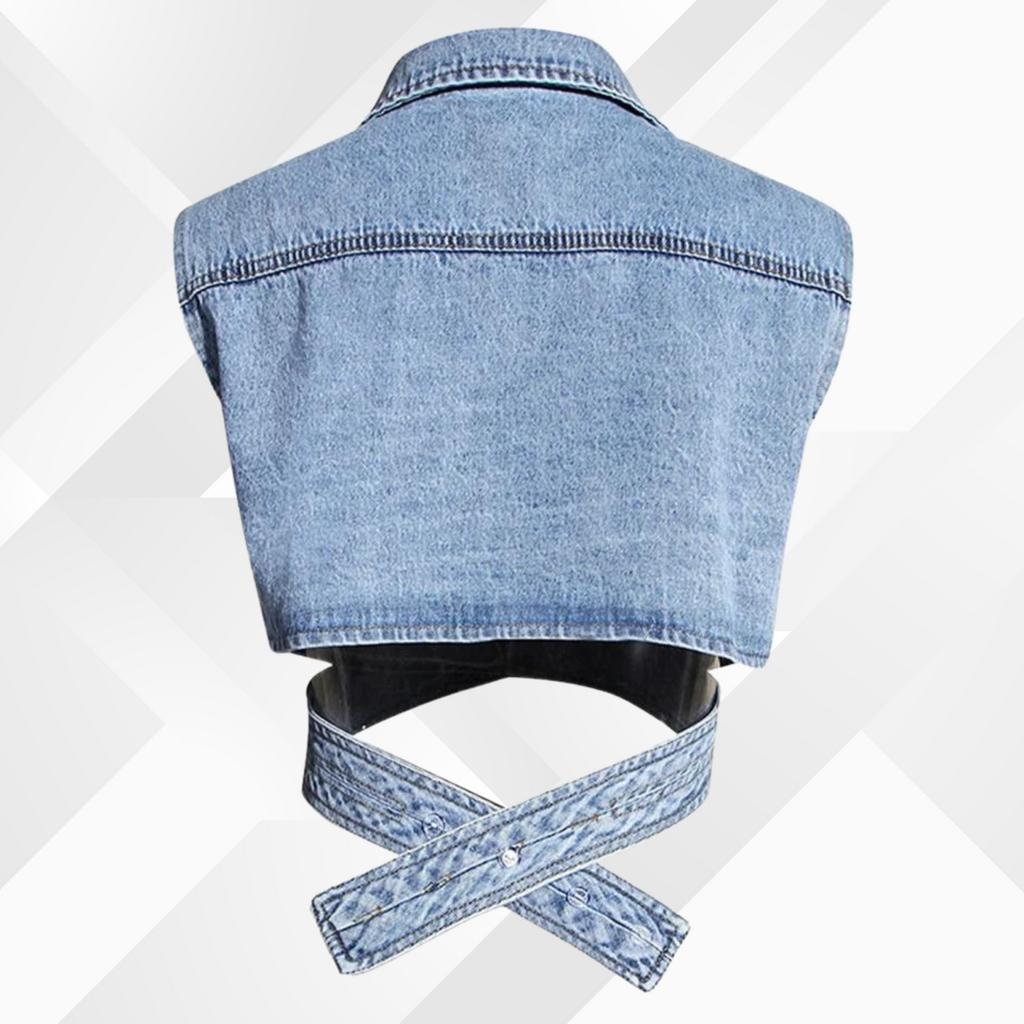 Blouse met Pofmouwen en Denim Vest dames