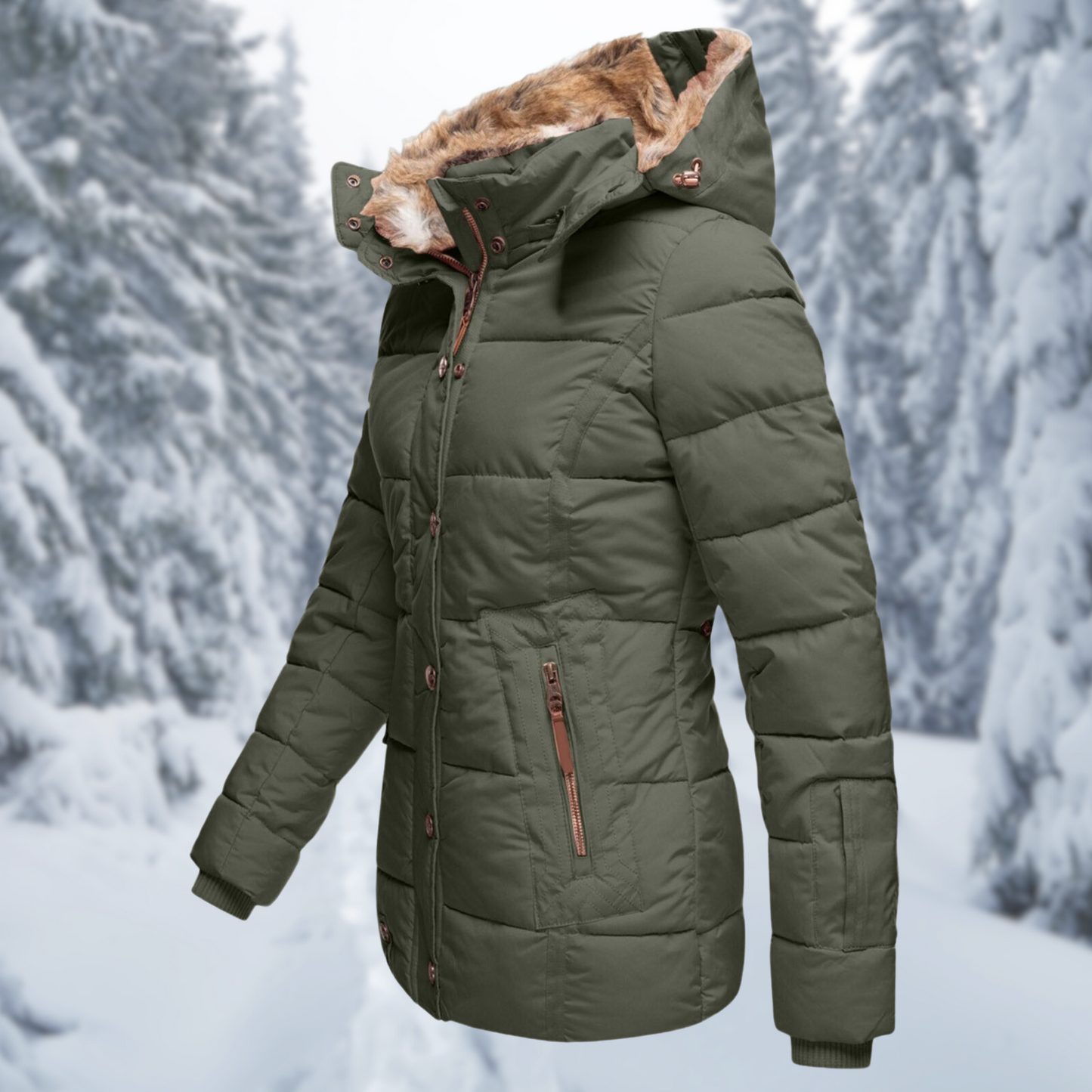 Dames Winterjas Elegante Warm en Waterdicht