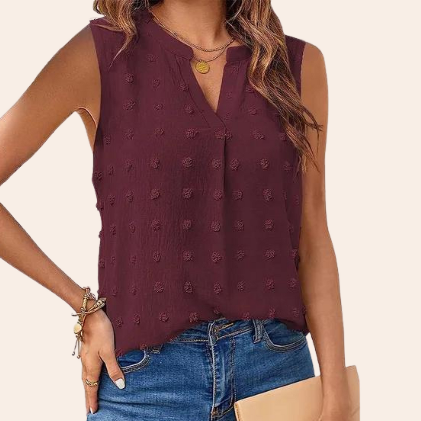 V-hals Schoudertop voor Vrouw Celeste Stijl