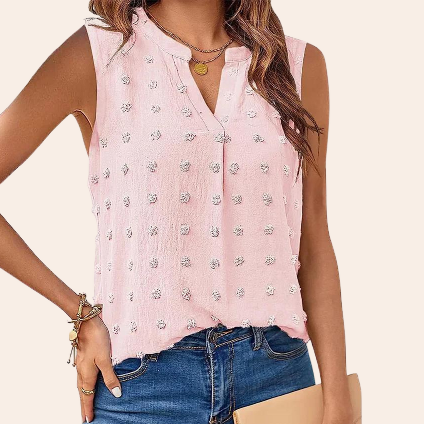 Dames Blouse Zonder Mouwen Luchtig Vera