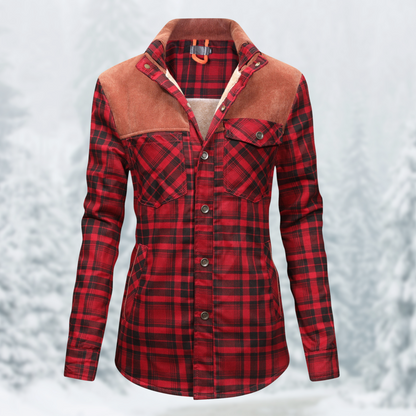 Wandeljack Dames Flanellen Warm en Waterdicht