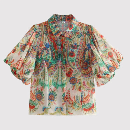 Vrouwelijke Blouse met Leuke Print - Mode Vibes