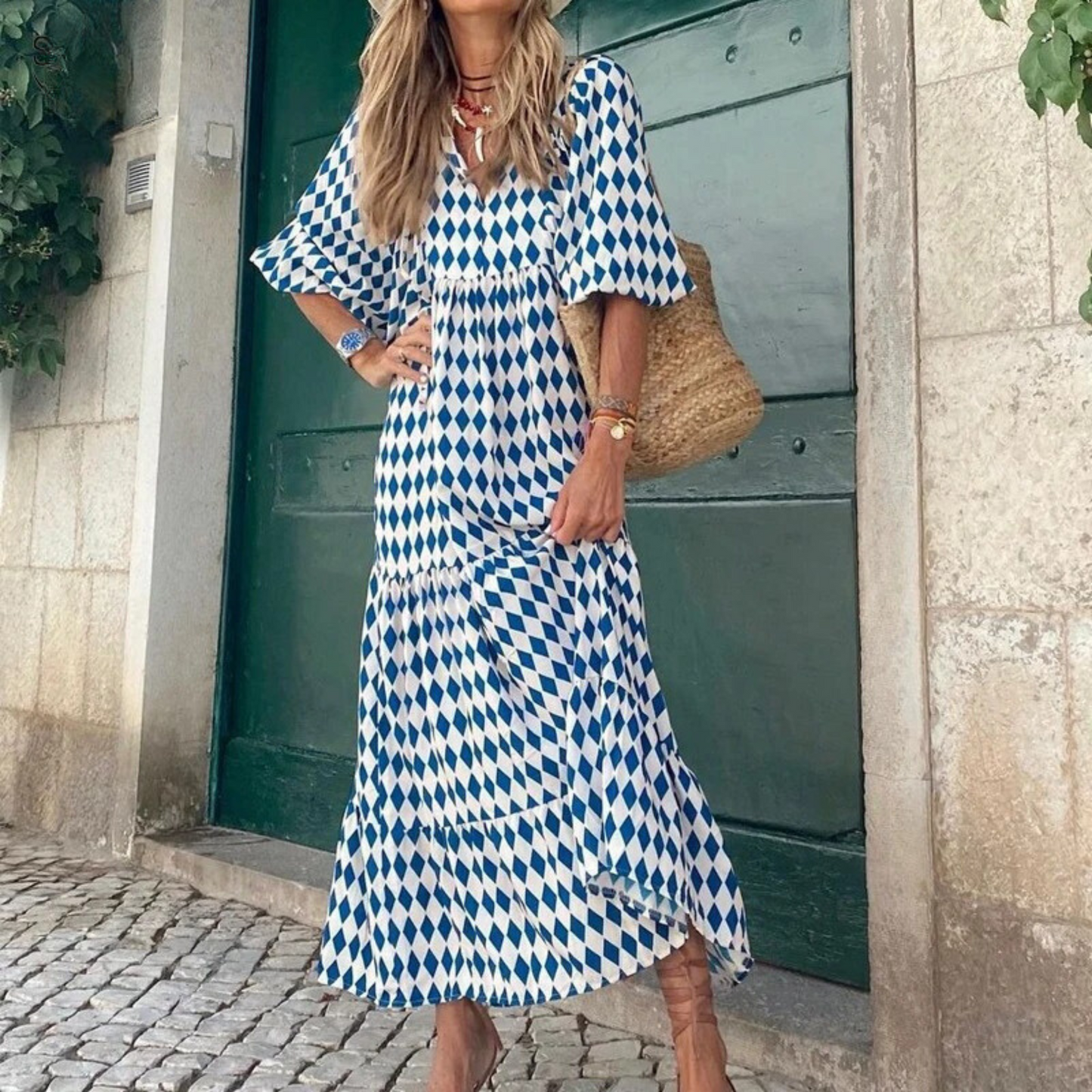 Jurk Geometrische Print Vrouwelijke Zomerjurk - Mode Vibes