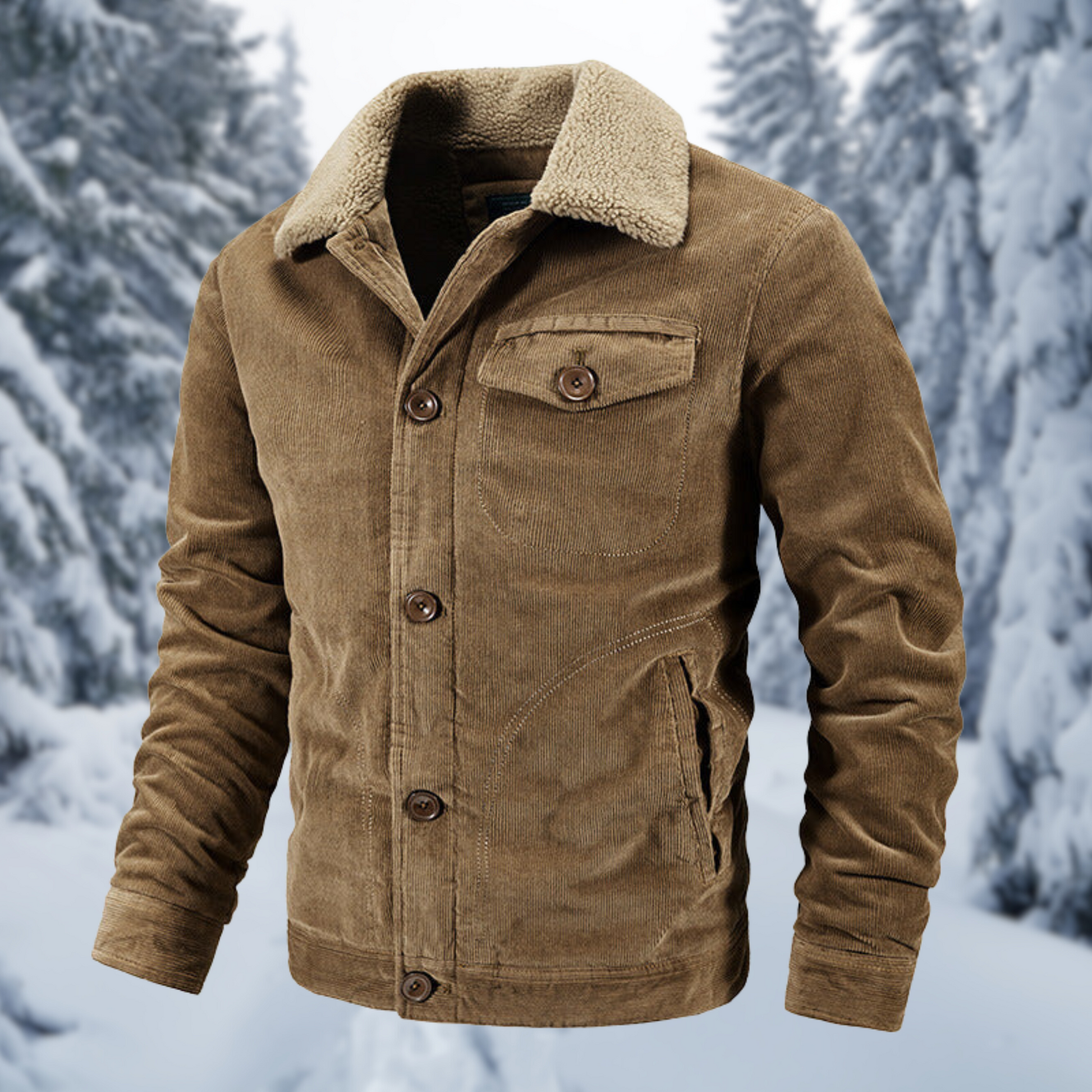 Militaire Winterjas met Bontkraag Warm en Stijlvol - Mode Vibes