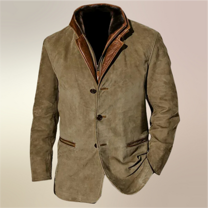 Leren Herenjas Vintage Look met Voering
