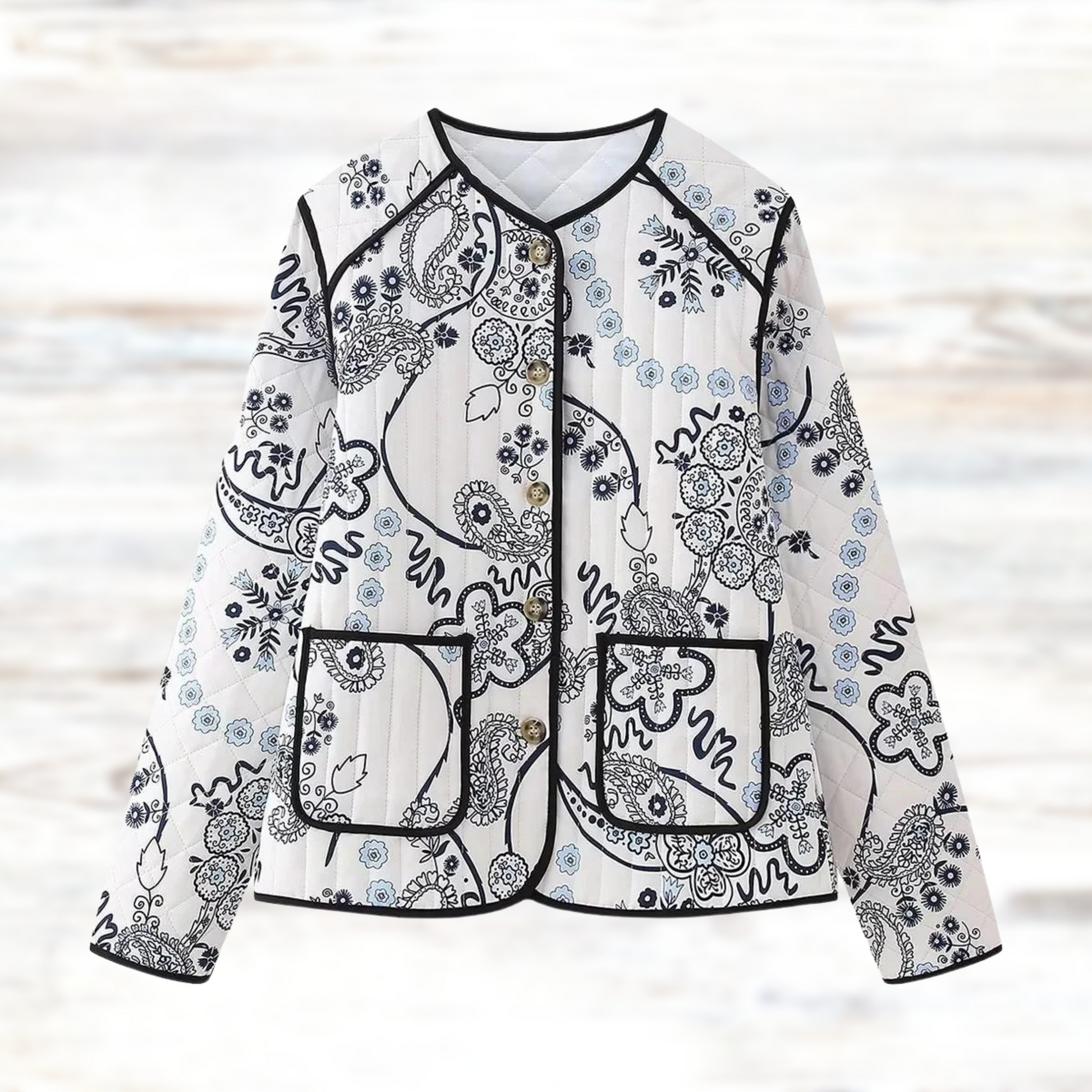 Bloemenprint Jasje Vintage Stijl Dames - Mode Vibes