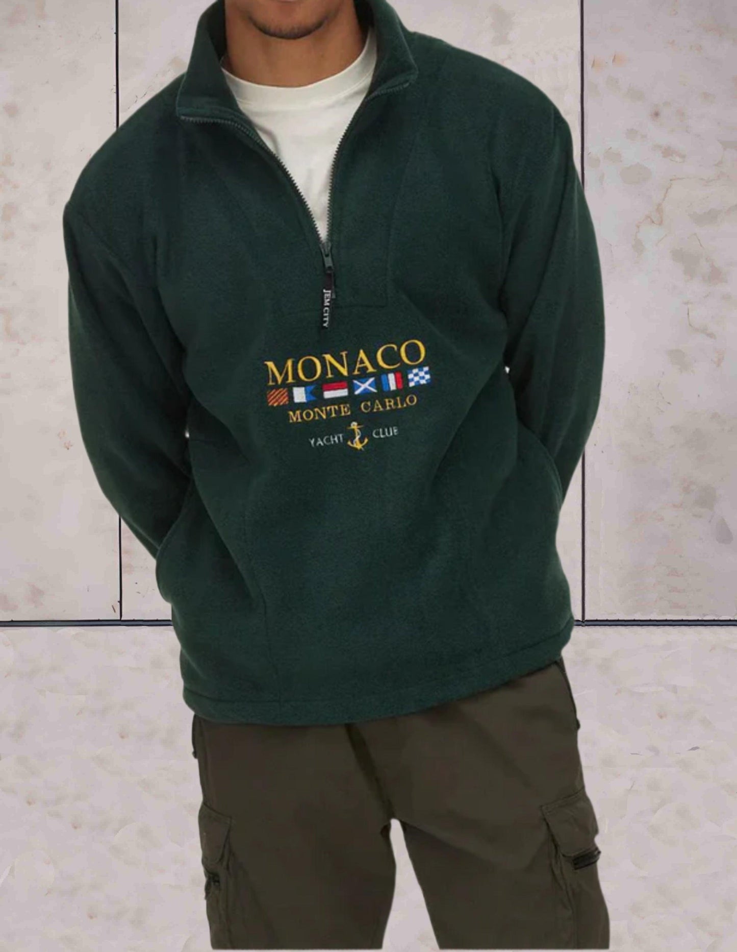 Heren Fleece Trui met Ritskraag Warm en Klassiek